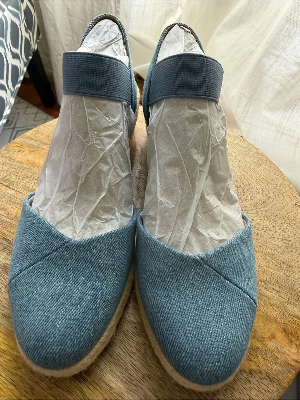 LifeStride Kimmie Denim Espadrille Wedge Sandals Sz 7